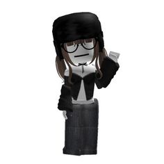 a cartoon character with glasses and a black hat