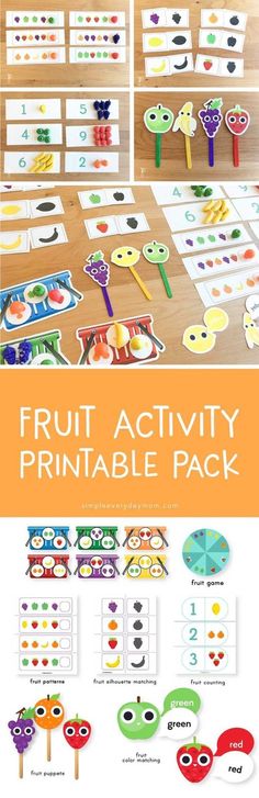 fruit activity printable pack for kids with pictures and instructions to make them look like they are