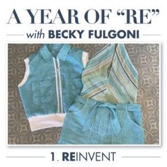 the front cover of a book with two pieces of clothing and text that reads, a year of re with becky fugoni