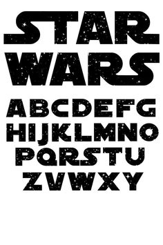 the star wars font and numbers are black