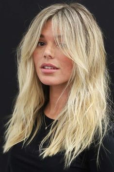 What Haircut Is The Best For Square Faces? (Must-Know Tips And Ideas) ★ Women's Trendy Haircuts, 2023 Hair Trends Shoulder Length, Blonde Curtain Bangs Side Part, No Styling Shag, Balyage Long Hair Blonde Curtain Bangs, Long Side Bangs Wavy Hair, Light Blonde Face Framing Highlights, Haircuts To Hide Big Forehead, Chest Length Haircut With Curtain Bangs