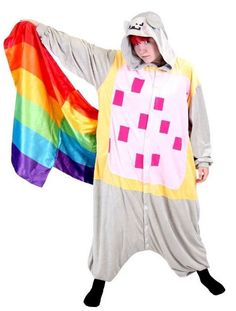 Rainbow Costumes, Cat Onesie, Cat Rainbow, Silly Clothes, Pop Tart, Scene Outfits, Nyan Cat, Cat Pajamas, Rainbow Cat