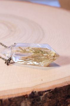 "Flower Jewelry, Real Queen Annes Lace Resin Pendant Necklace, Botanical Necklace, Boho Jewelry, Resin Flower Pendant, Woodland Jewelry, Terrarium Necklace, fern necklace, cottage core Bits of real moss and dried cedar are encased in a resin crystal. Length of necklace is 22 inches, and the pendant measures 1.25\" tall. It hangs from a bronze plated satellite chain, and has a lobster clasp. CARE OF YOUR NECKLACE I use high quality, non yellowing and UV safe resin. Please do not expose to excessi Botanical Necklace, Cedar And Moss, Fern Necklace, Woodland Jewelry, Terrarium Necklace, Resin Pendant Necklace, Jewelry Real, Jewelry Resin, Queen Annes Lace