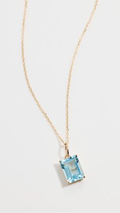 Emerald blue topaz (1.85 ct)14k goldLobster claw claspMade in the USAStyle #MATEO30108 Emerald Blue, Blue Topaz Necklace, Topaz Necklace, Accessories Jewelry, Emerald Cut, Blue Topaz, Topaz, New Arrivals, Emerald