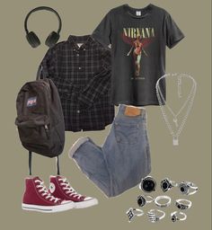 Style Androgyne, Grunge Fits, Really Cute Outfits, Clothes And Accessories, Dream Clothes, Retro Outfits, Grunge Fashion