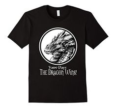 a black t - shirt with the words dragon on it and an image of a white dragon