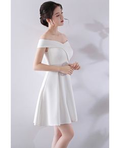 Get 10% off now! Buy simple short off shoulder hoco party dress at cheap price online. Free stable shipping and pro custom service since 2009. Summer Homecoming Off Shoulder Dress, Off-shoulder Mini Dress For Prom Season Banquet, White Off-shoulder Mini Dress For Prom, Hoco Party, Lovely Dresses, Gorgeous Dresses, I Dress, Beautiful Dresses, Nice Dresses