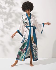 Soma Sensual Silk Kimono Robe - Shop Women's Luxurious Sleepwear - Pajama Tops & Bottoms - Soma Silk Kimono Robe, Soma Intimates, Fantasy Forest, Women's Sleepwear, The Vanishing, Silk Robe, Forest Design, Womens Robes, Silk Kimono