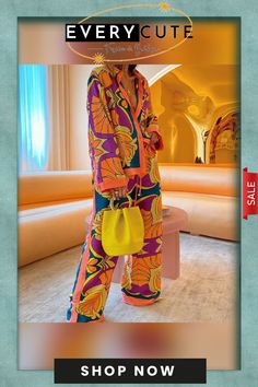 Positioning Ethnic Style Printed Fashion Suit Multicolor Long Sleeve Sets For Fall, Chic Long Sleeve Palazzo Set For Summer, Vibrant Multicolor Spring Sets, Patterned Sets For Beach, Long Sleeve Patterned Sets For Summer, Patterned Beach Sets, Chic Multicolor Printed Sets, Bohemian Multicolor Print Sets For Spring, Bohemian Printed Sets For Spring