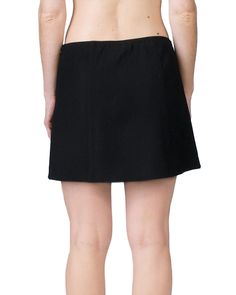 The perfect mini skirt does exist. With lingerie detailing & a low rise fit, Anna October's Barbe Mini Skirt is a fresh update on the classic black mini. Details: Color: Black. 62% polyester, 33% viscose, 5% elastane. Dual slits with hook & eye fastenings at front. Zip closure . Low rise. Made in Ukraine. Fits true to size. Model is 5' 5 and is wearing a size S This plus size skirt pairs easily with a fun printed blouse or a basic tee ANNA OCTOBER Barbe Mini Skirt in Black | Black | Skirts | Materials & Care Instructions: ['62% Polyester, 5% Elastane, 33% Viscose', 'Imported'] Night Out Mini Hem Lined Skort, Black Mini Skirt With Short Inseam And Lined, Black Mini Skirt For Night Out With Short Inseam, Chic Black Mini Bottoms, Chic Black Short Swim Skirt, Black Fitted Mini Bottoms, Black Mini Length Swim Skirt For Spring, Mini Length Black Swim Skirt For Spring, Black Relaxed Fit Short Mini Skirt