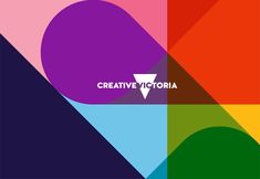 the logo for creative victoria is shown in multi - colored geometric shapes, including an oval and