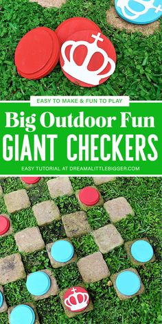 an easy to make outdoor fun giant checkers