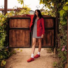 red clogs, chef clogs, recycled shoes, outfit inspo, capsule wardrobe, outfit ideas, fashion inspo, gardening clogs, clog outfit Red Clogs Outfit, Clog Outfit, Fun Fits, Red Clogs, Recycled Shoes, Clogs Outfit, Rubber Clogs, Vegan Sneakers, Garden Clogs