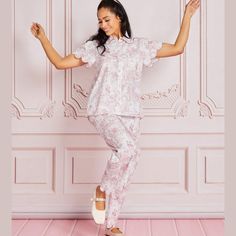 Elevate your bedtime routine with our beautiful Jaipur Toile printed PJs, where comfort and style meet pure love. These pajamas are made from 100% cotton and provide a gentle, loving caress perfect for lounging or drifting into a romantic dream-filled slumber. Top: 100% Cotton Scallop edge neckline and back Fine pleats for extra comfort and breathable elegance.  Bottoms: Scallop edge leg, elasticized back and flattering Flat front Cold Delicate Machine Wash Separately Do Not Bleach Do Not Tumble Romantic Dream, Summer Color Palette, Brand Magazine, Pure Love, Scallop Edge, Nightwear Women, Artisan Gift, Bedtime Routine, Blazer With Jeans