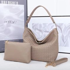 Colors: Beige Vegetable Basket, Hobo Shoulder Bag, Woman Weaving, Leather Hobo, Bag Fashion, Zipper Pocket, Bags Handbags, Pu Leather, Accessories Hats