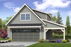 Country, Southern, Traditional 2 Car Garage Plan 41277 Elevation House Plans With Garage, Detached Garage Designs, Carport Modern, Garage Extension, Single Garage Door, Garage Plans With Loft, 2 Car Garage Plans, Garage Plans Detached, Plan Garage