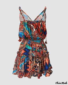 Olivia Mark - Tribal Print Ruched Cami Dress With Ruffle Hem Dress With Ruffle Hem, Cami Dress, Olivia Mark, Ruffle Hem, Summer Dresses