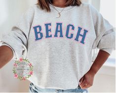 Beach Sweatshirt, Beach sweater, Beach shirts for women, Gifts for Her, Swimsuit Coverup, Dayton Beach 2022, Cute Beach shirt, Beach shirt ⭐ This item is MADE TO ORDER just for you! Our graphic sweatshirts are very soft, very cute and sure to keep you warm in the colder months. It's a pre-shrunk, classic fit sweater made with air-jet spun yarn for a soft feel. ------------------------------------------------------- S H I R T - D E T A I L S ------------------------------------------------------- Beach Crewneck, East Coast Summer, Beach Pullover, Beach Sweater, Beach Sweatshirt, Summer Sweatshirt, Summer Sweaters, Screen Printing Shirts, Gildan Hoodie