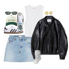 #college #trendy #fashion #party #darty #skirt #leatherjacket Skandinavian Fashion, Nashville Outfits, City Outfits, Looks Street Style, Music City, Mode Inspo, 가을 패션, Looks Style, Lookbook Outfits