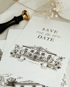 the wedding stationery was designed to look like an architectural drawing, and is printed on white paper with black ink