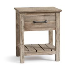 a wooden table with a drawer on the bottom and shelf below it, against a white background