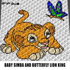 an image of a baby sima and butterfly lion king on the cover of a computer screen