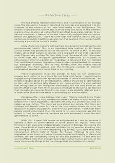 an image of a green and white paper with the words reflective essay written in it