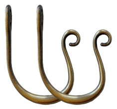 two metal hooks on a white background