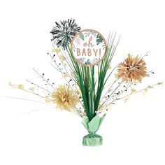 AMSCAN CA Baby Shower Soft Jungle Spray Table Centerpiece, 18 Inches, 1 Count Jungle Balloons, Noahs Ark Baby Shower, Baby Shower Table Centerpieces, Plastic Grass, Baby Messages, Shower Spray, Jungle Baby Shower Theme, Baby Shower Supplies, Baby Shower Table