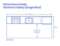 the measurements for kitchen cabinets and counter tops are shown in blue ink on a white background