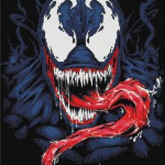 an image of a spider man with fangs on it's face and his mouth