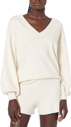 The Drop Women's Mia Bell-Sleeve Deep V-Neck Supersoft Sweater Workwear Capsule, Spring Sweater, Bell Sleeve Sweater, The Drop, Plus Size Womens Clothing, Guest Outfit, Wedding Guest Outfit, Bell Sleeve, Vneck Sweater