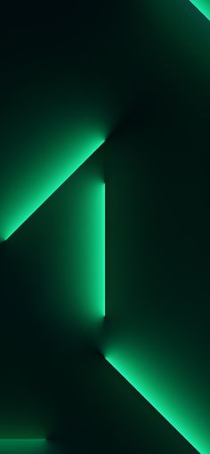 an abstract photo with green lights in the dark room and black wallpaper on the walls