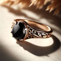 Gold And Black Ring, Black And Gold Ring, Vintage Onyx Ring, London Topaz, Black Agate Ring, Gothic Engagement Ring, Gorgeous Rings, Onyx Engagement Ring, Black Gold Ring