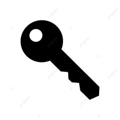 a black and white silhouette of a key