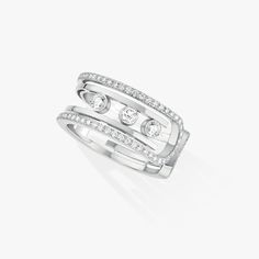 Move 10th Diamond Ring in White Gold | Messika 11955-WG Messika Ring, Gold And Diamond Rings, Large Diamond Rings, Diamond Rings For Women, Small Diamond Rings, Classic Accessories, Women's Rings, Luxury Rings, Ladies Diamond Rings