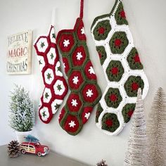 It’s beginning to look a lot like Christmas! 🎅 Make your holiday decor stand out with our crocheted Christmas stocking. 🎁 Price: 6,000 naira 🚚 Free delivery to Lagos 🎨 Available in a variety of colors #adayashika #christmas #christmasdecor #christmasstockings #christmasdecorations Hexagon Granny Square Stocking, Retro Christmas Stocking, Crochet Stockings Christmas, Crochet Stocking Pattern, African Flower Crochet, Cute Christmas Stockings