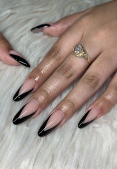 Short acrylic nails Cut French Tip Nails, V Cut French Tip Nails, Black Gel Polish, Darkest Black, Short Acrylic, Got Your Back, French Tip Nails, Short Acrylic Nails