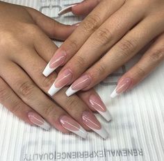 French Manicure Acrylic Nails, Unghie Nail Art, Manikur Kuku, Nagellack Trends, Nails White, White Tip