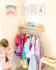 Shelf Nursery, Small Playroom, Girls Playroom, Big Girl Bedrooms, Toddler Playroom, Toddler Girl Room, Playroom Organization, Hanging Rack, Toddler Rooms