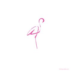 a pink flamingo standing on top of a white surface