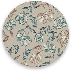 a round plate with flowers on it