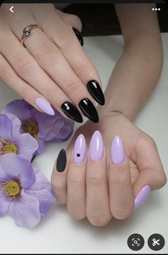 Black And Purple Nails, Punk Nails, Purple Nail, Trendy Nail, Fire Nails, Short Acrylic Nails, Nail Polishes, Chrome Nails