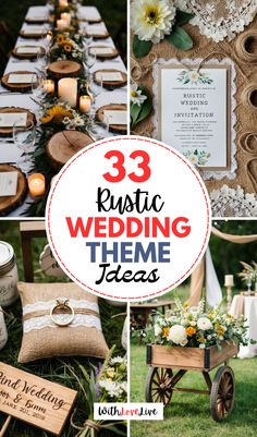 rustic wedding theme ideas that are perfect for the bride and groom to have on hand