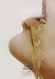 a woman's nose with water dripping from it