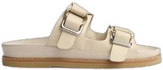 Beige Slides For Summer Outdoor, Casual Summer Slides For Travel, Casual Beige Slides With Buckle Closure, Casual Slides With Buckle Closure, Casual White Slides With Buckle Closure, Casual Slides With Adjustable Buckle Closure, Casual Slides With Buckle Closure And Adjustable Fit, Casual Adjustable Slides With Buckle Closure, Casual Cream Slides