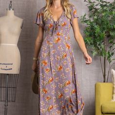 This Floral Print Butterfly Sleeves Elastic Side Waist Maxi Dress Is Perfect For The Modern Fashionista Who Wants To Make A Lasting Impression. Showcasing A Beautiful Floral Print With Butterfly Sleeves And An Elastic Side Waist, This Stunning Maxi Dress Is Sure To Turn Heads! Crafted From Exquisite Materials, It Will Add An Air Of Sophistication And Elegance To Any Ensemble. Purple Casual Maxi Dress, Casual Purple Short Sleeve Maxi Dress, Casual Purple Maxi Dress, Casual Purple Floral Print Maxi Dress, Casual Purple Midi Dress For Garden Party, Casual Purple Floral Print Midi Dress, Casual Purple Maxi Dress For Garden Party, Casual Purple Maxi Dress For Brunch, Print Butterfly