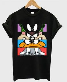 a black shirt with an image of donald the duck on it's front and back