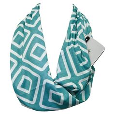 PRICES MAY VARY. BEST SELLING ZIPPER POCKET SCARF IN TEAL - Designed from high-quality material, ultra soft, lightweight, infinity scarf, fashion scarf with pattern design. This scarf can be a great addition to every woman's clothing, bringing in a simple and effortless style. It is easy to wear and compliments any outfit, can be paired with tank tops, blouses, dresses, sweaters, coats or jackets. Perfect for travel. WOMENS CLOTHING - This womens scarf is the best clothing accessory for any woman on the go! Such a great womens clothing accessory and will compliment any outfit, during any season! Womens and girls clothes are so abundant and hard to shop for, so why not buy this scarf that will compliment any outfit and can be the perfect addition to any womens apparel. Why not add a colorfu Pocket Scarves, Scarf Infinity, Cute Scarfs, Pattern Scarf, Infinity Scarves, Scarf Fashion, Fashion Scarf, Colorful Scarf, Patterned Scarves