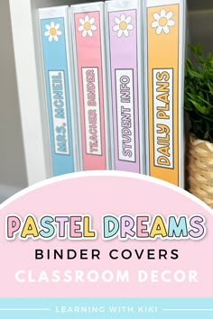 pastel dreams binder covers for classroom decor